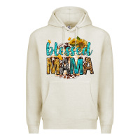 Oatmeal Heather blessed mama with sunflowers Premium Hoodie - texasbilliewilder