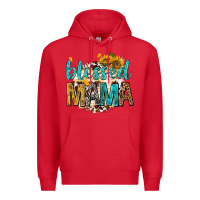 Red blessed mama with sunflowers Premium Hoodie - texasbilliewilder