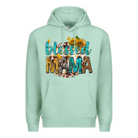 Seafoam blessed mama with sunflowers Premium Hoodie - texasbilliewilder