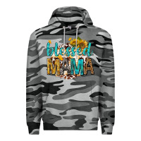 Slate Camo blessed mama with sunflowers Premium Hoodie - texasbilliewilder