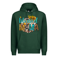 Sports Green blessed mama with sunflowers Premium Hoodie - texasbilliewilder