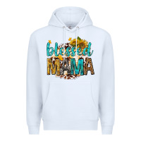 White blessed mama with sunflowers Premium Hoodie - texasbilliewilder