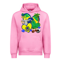 Fuchsia Pink brazil hearts Urban Hoodie - texasbilliewilder
