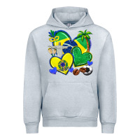 Heather Grey brazil hearts Urban Hoodie - texasbilliewilder