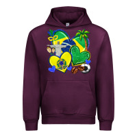 Mauve Wine brazil hearts Urban Hoodie - texasbilliewilder