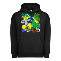 Pigment Black brazil hearts Urban Hoodie - texasbilliewilder