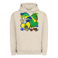 Pigment French Oak brazil hearts Urban Hoodie - texasbilliewilder