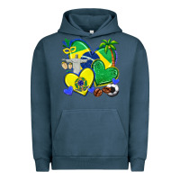 Pigment Midnight Navy brazil hearts Urban Hoodie - texasbilliewilder