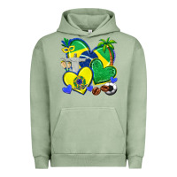 Pigment Oil Green brazil hearts Urban Hoodie - texasbilliewilder
