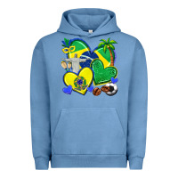 Pigment Pebble Blue brazil hearts Urban Hoodie - texasbilliewilder