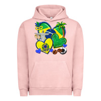 Pigment Salmon brazil hearts Urban Hoodie - texasbilliewilder