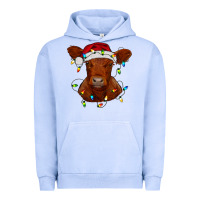 Pigment Grape Ice Christmas baby red angus calf with lights Urban Hoodie - RanaPortraitStore