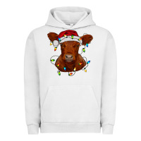 Pigment Lunar Rock Christmas baby red angus calf with lights Urban Hoodie - RanaPortraitStore