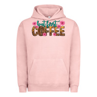 Pigment Salmon but first coffee Urban Hoodie - texasbilliewilder