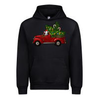 Black Christmas Farm Truck With Baby Sheep Urban Hoodie - RanaPortraitStore