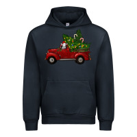 Navy Christmas Farm Truck With Baby Sheep Urban Hoodie - RanaPortraitStore