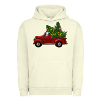 Pigment Pistachio Christmas Farm Truck With Baby Sheep Urban Hoodie - RanaPortraitStore