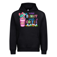 Black some bunny needs coffee with gnomes Urban Hoodie - Zillion Design Studio