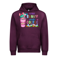 Mauve Wine some bunny needs coffee with gnomes Urban Hoodie - Zillion Design Studio