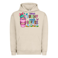 Pigment French Oak some bunny needs coffee with gnomes Urban Hoodie - Zillion Design Studio