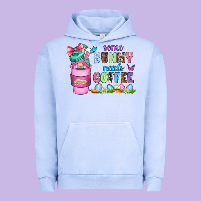 Some Bunny Needs Coffee With Gnomes Urban Hoodie Designed By Zillion Design Studio