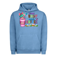 Pigment Pebble Blue some bunny needs coffee with gnomes Urban Hoodie - Zillion Design Studio