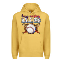 Antique Gold busy raising ballers baseball Premium Hoodie - texasbilliewilder