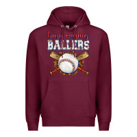 Burgundy busy raising ballers baseball Premium Hoodie - texasbilliewilder
