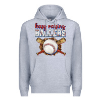 Heather Grey busy raising ballers baseball Premium Hoodie - texasbilliewilder
