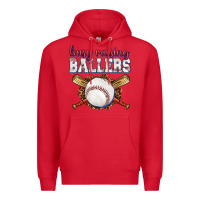 Red busy raising ballers baseball Premium Hoodie - texasbilliewilder