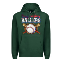 Sports Green busy raising ballers baseball Premium Hoodie - texasbilliewilder