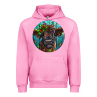 Fuchsia Pink Calf Christmas Urban Hoodie - RanaPortraitStore