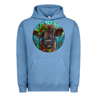Pigment Pebble Blue Calf Christmas Urban Hoodie - RanaPortraitStore
