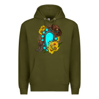 Army Green western turquoise gemstone Premium Hoodie - Zillion Design Studio