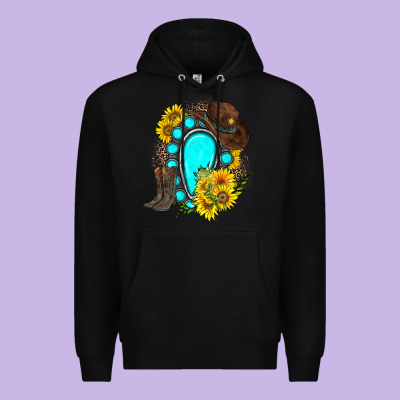 Western Turquoise Gemstone Premium Hoodie Designed By Zillion Design Studio