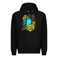 Black western turquoise gemstone Premium Hoodie - Zillion Design Studio