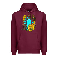 Burgundy western turquoise gemstone Premium Hoodie - Zillion Design Studio