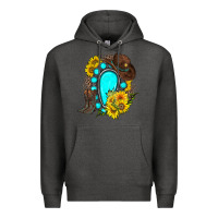 Charcoal Heather western turquoise gemstone Premium Hoodie - Zillion Design Studio