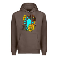 Coffee western turquoise gemstone Premium Hoodie - Zillion Design Studio