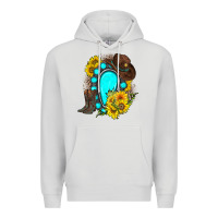 Dove Grey western turquoise gemstone Premium Hoodie - Zillion Design Studio