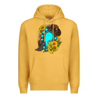 Mustard western turquoise gemstone Premium Hoodie - Zillion Design Studio