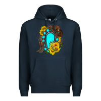 Navy western turquoise gemstone Premium Hoodie - Zillion Design Studio