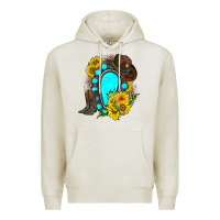 Oatmeal Heather western turquoise gemstone Premium Hoodie - Zillion Design Studio