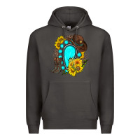 Smoke western turquoise gemstone Premium Hoodie - Zillion Design Studio