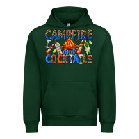 Forest Green campfire and cocktails Urban Hoodie - texasbilliewilder