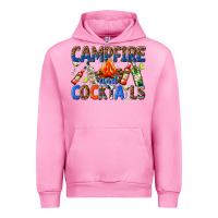 Fuchsia Pink campfire and cocktails Urban Hoodie - texasbilliewilder