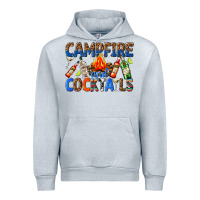 Heather Grey campfire and cocktails Urban Hoodie - texasbilliewilder