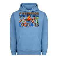 Pigment Pebble Blue campfire and cocktails Urban Hoodie - texasbilliewilder