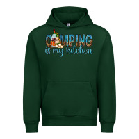Forest Green camping is my kitchen with wine Urban Hoodie - texasbilliewilder