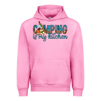 Fuchsia Pink camping is my kitchen with wine Urban Hoodie - texasbilliewilder